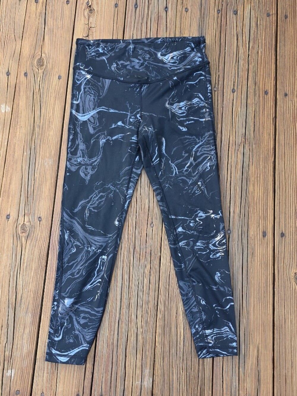 GAP Black Marble Print Leggings M